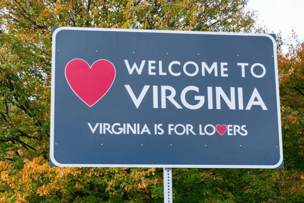 Virginia Estados Unidos mapa