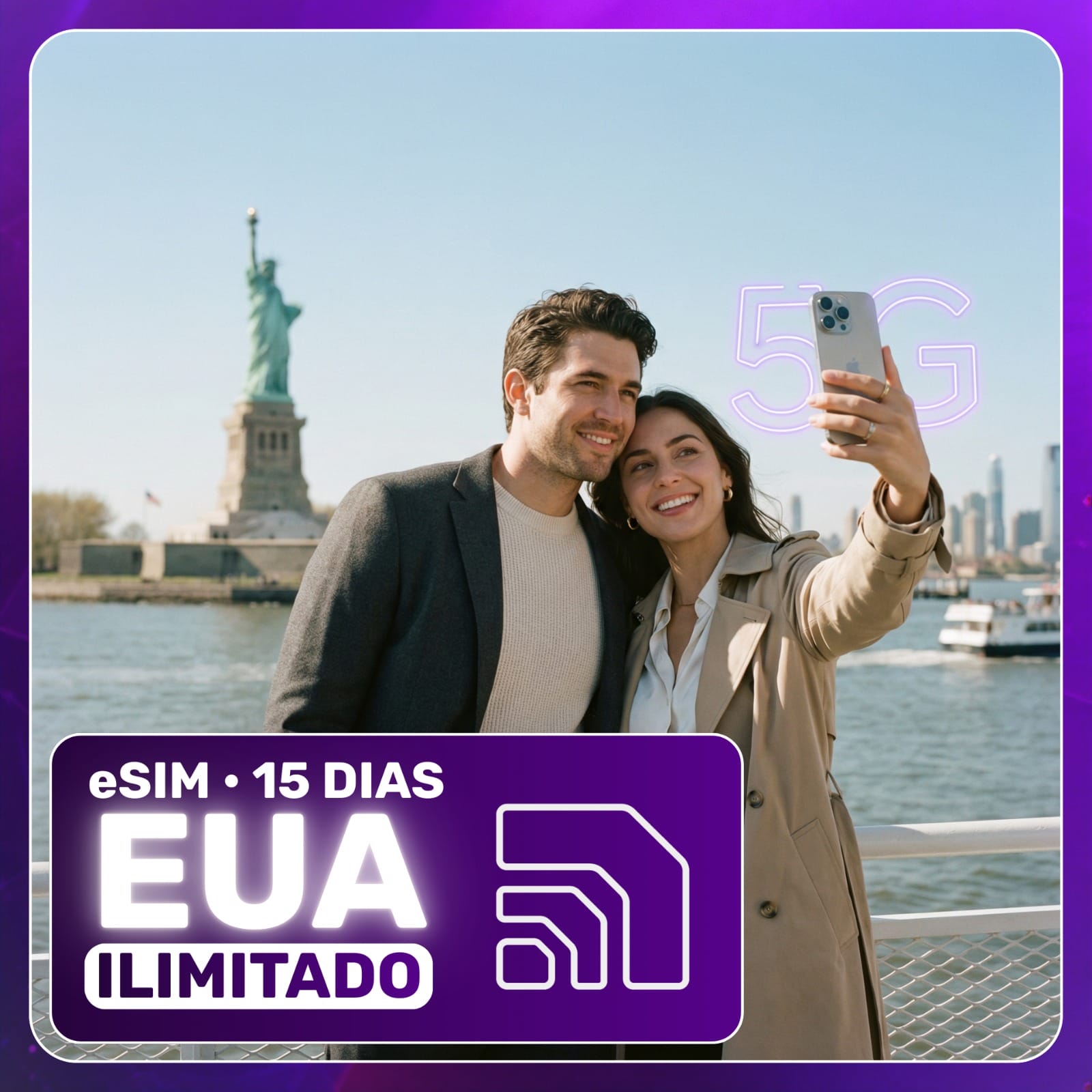 eSIM Estados Unidos 5G Ilimitado - Período de 15 dias