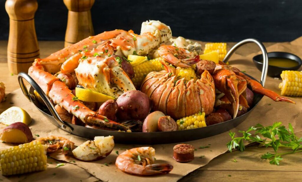 Receita com frutos do mar congelados